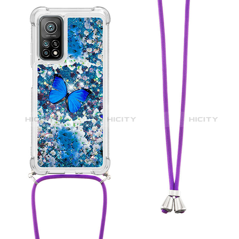 Funda Silicona Carcasa Goma Bling-Bling con Acollador Cordon Lanyard S02 para Xiaomi Mi 10T 5G