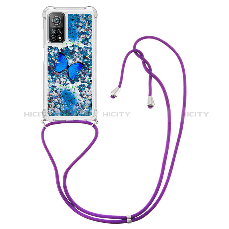 Funda Silicona Carcasa Goma Bling-Bling con Acollador Cordon Lanyard S02 para Xiaomi Mi 10T 5G