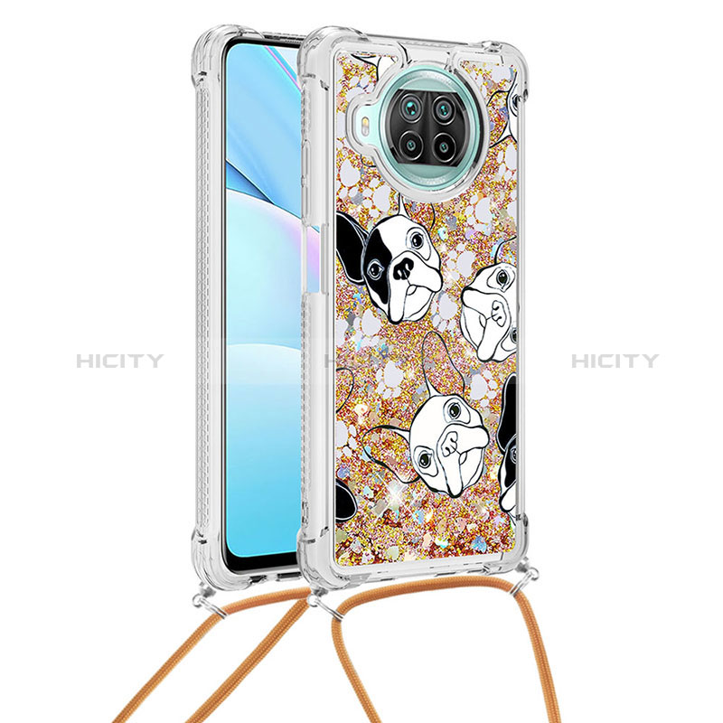 Funda Silicona Carcasa Goma Bling-Bling con Acollador Cordon Lanyard S02 para Xiaomi Mi 10T Lite 5G