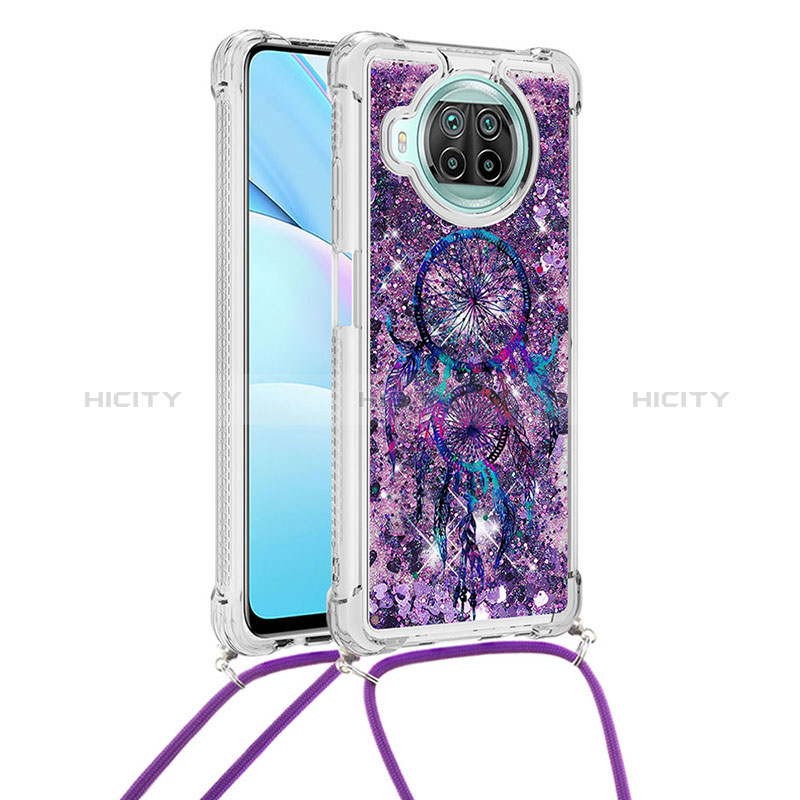 Funda Silicona Carcasa Goma Bling-Bling con Acollador Cordon Lanyard S02 para Xiaomi Mi 10T Lite 5G