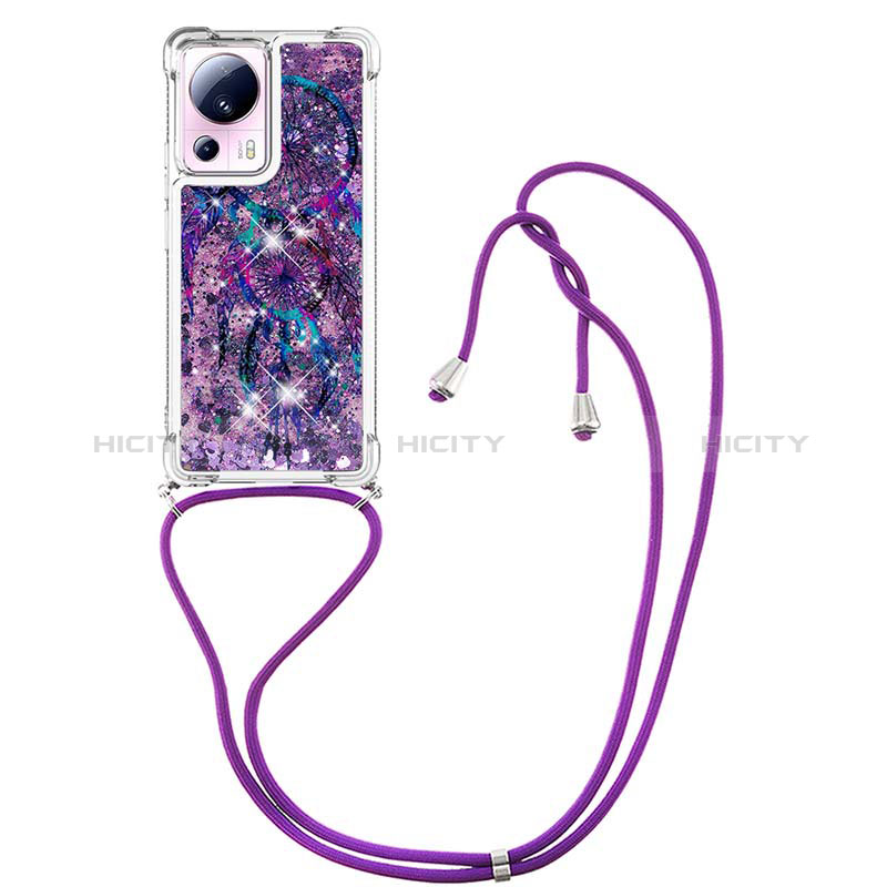 Funda Silicona Carcasa Goma Bling-Bling con Acollador Cordon Lanyard S02 para Xiaomi Mi 13 Lite 5G