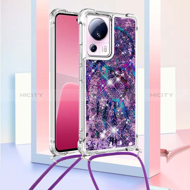 Funda Silicona Carcasa Goma Bling-Bling con Acollador Cordon Lanyard S02 para Xiaomi Mi 13 Lite 5G