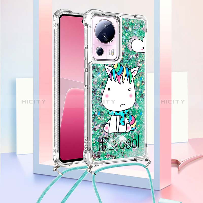 Funda Silicona Carcasa Goma Bling-Bling con Acollador Cordon Lanyard S02 para Xiaomi Mi 13 Lite 5G