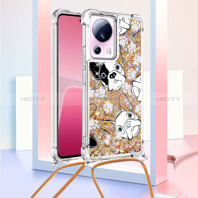 Funda Silicona Carcasa Goma Bling-Bling con Acollador Cordon Lanyard S02 para Xiaomi Mi 13 Lite 5G