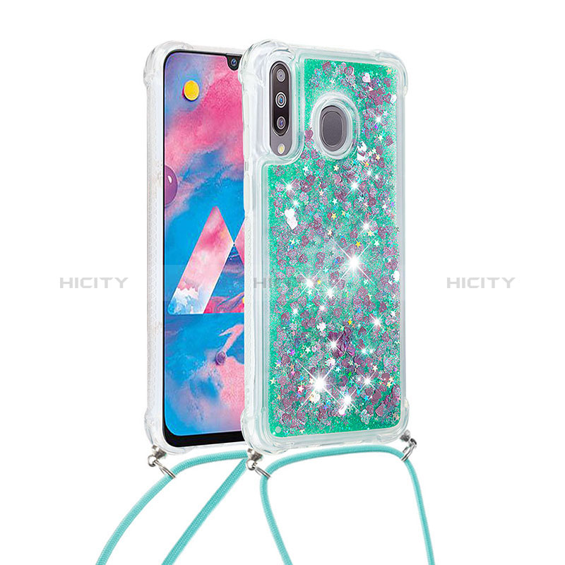 Funda Silicona Carcasa Goma Bling-Bling con Acollador Cordon Lanyard S03 para Samsung Galaxy A40s