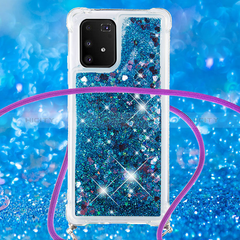 Funda Silicona Carcasa Goma Bling-Bling con Acollador Cordon Lanyard S03 para Samsung Galaxy M80S