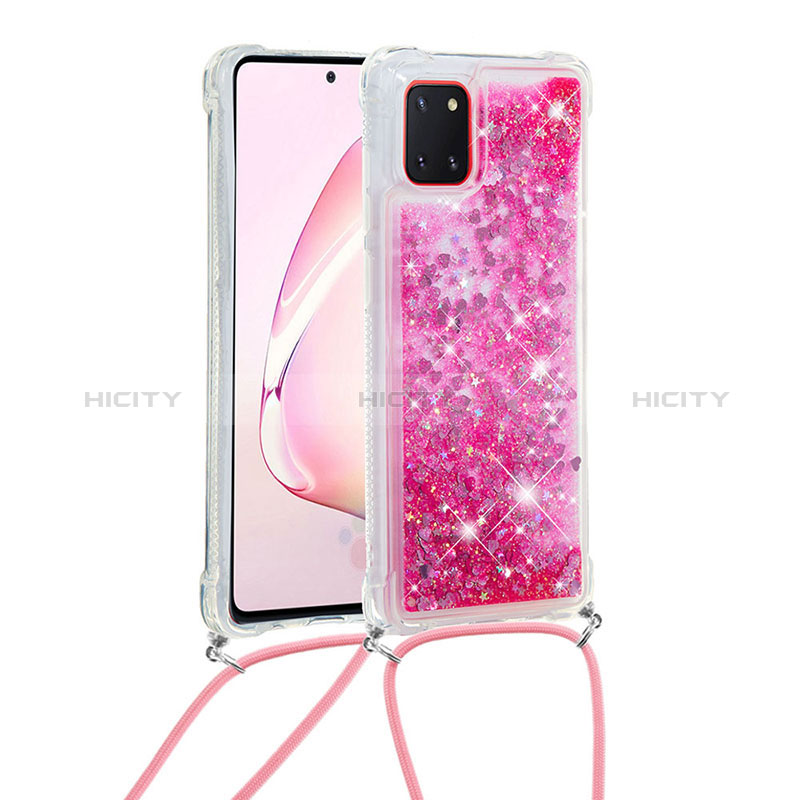 Funda Silicona Carcasa Goma Bling-Bling con Acollador Cordon Lanyard S03 para Samsung Galaxy Note 10 Lite