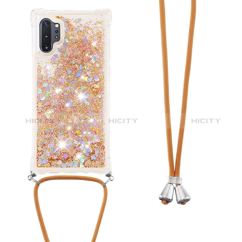 Funda Silicona Carcasa Goma Bling-Bling con Acollador Cordon Lanyard S03 para Samsung Galaxy Note 10 Plus 5G