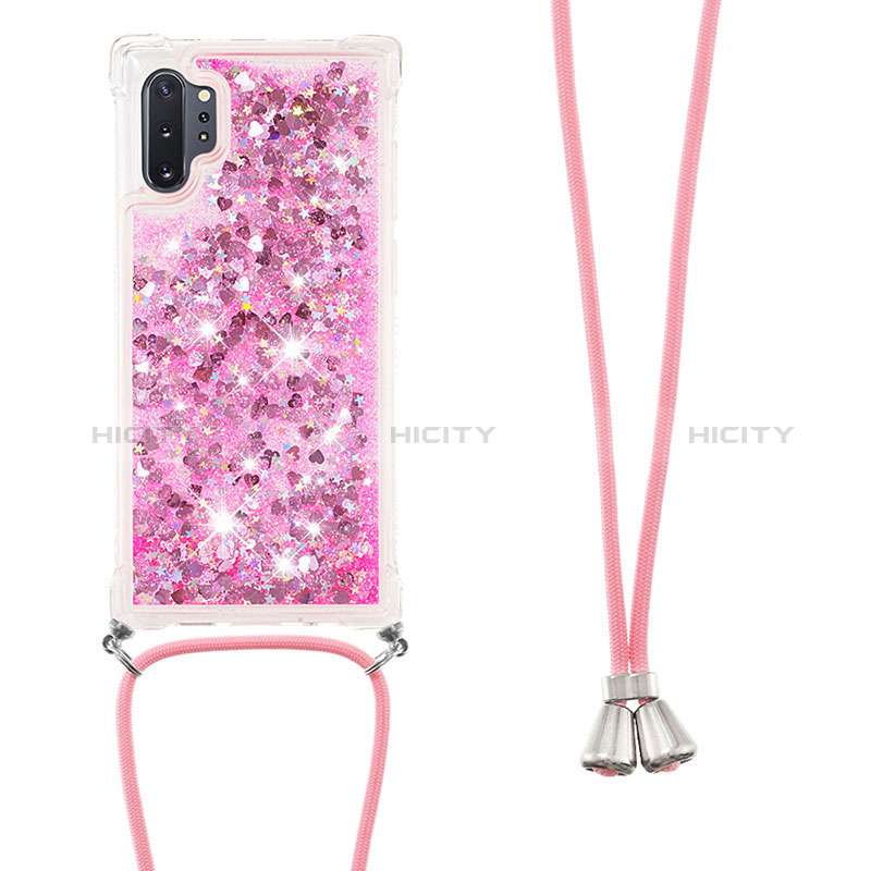 Funda Silicona Carcasa Goma Bling-Bling con Acollador Cordon Lanyard S03 para Samsung Galaxy Note 10 Plus 5G