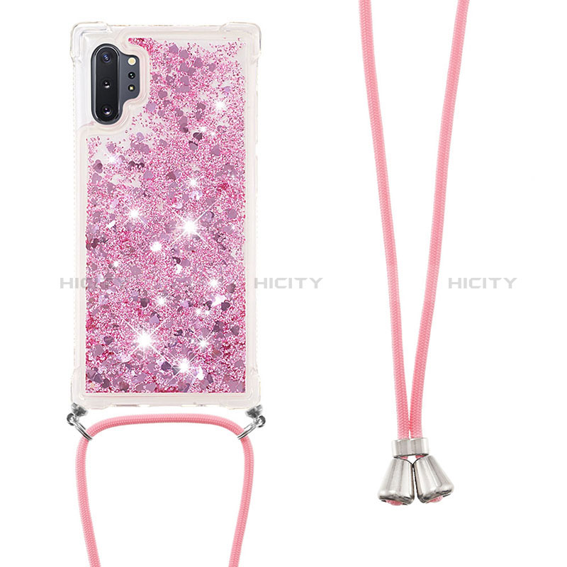 Funda Silicona Carcasa Goma Bling-Bling con Acollador Cordon Lanyard S03 para Samsung Galaxy Note 10 Plus 5G