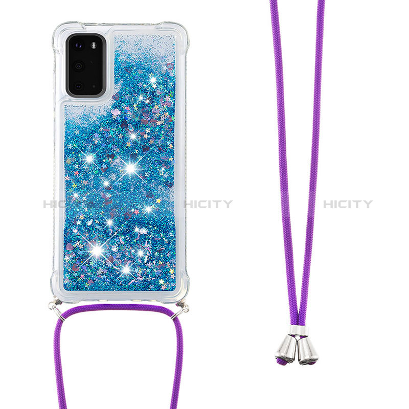 Funda Silicona Carcasa Goma Bling-Bling con Acollador Cordon Lanyard S03 para Samsung Galaxy S20 5G