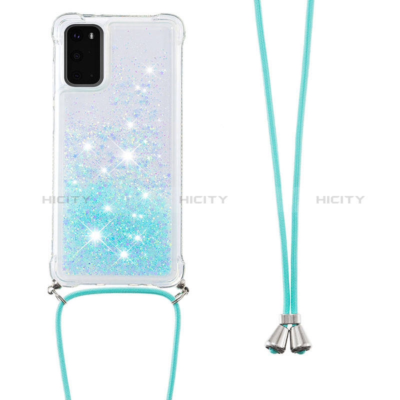 Funda Silicona Carcasa Goma Bling-Bling con Acollador Cordon Lanyard S03 para Samsung Galaxy S20 5G