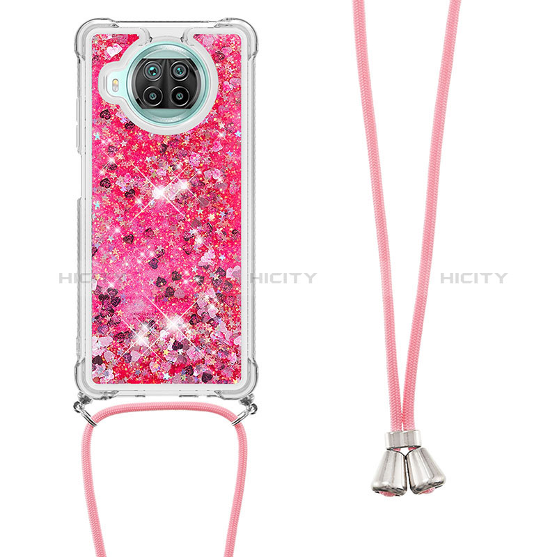 Funda Silicona Carcasa Goma Bling-Bling con Acollador Cordon Lanyard S03 para Xiaomi Mi 10T Lite 5G