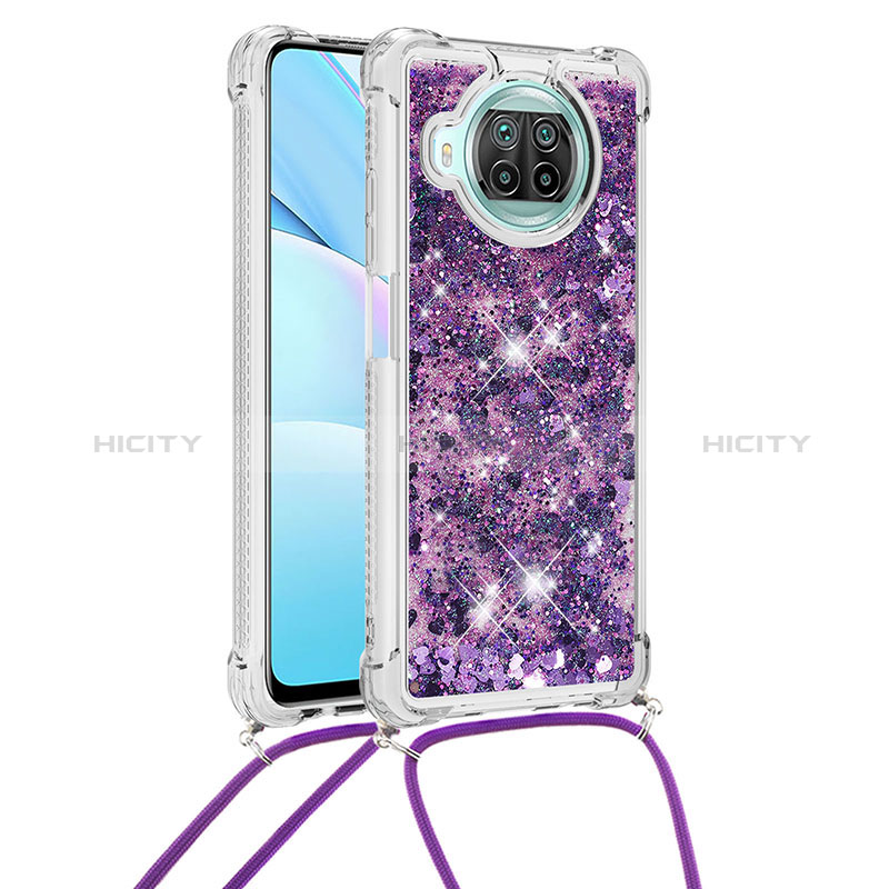 Funda Silicona Carcasa Goma Bling-Bling con Acollador Cordon Lanyard S03 para Xiaomi Mi 10T Lite 5G