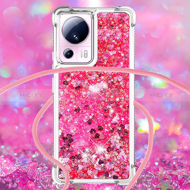 Funda Silicona Carcasa Goma Bling-Bling con Acollador Cordon Lanyard S03 para Xiaomi Mi 13 Lite 5G