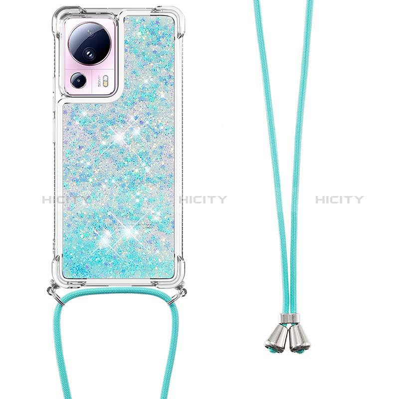 Funda Silicona Carcasa Goma Bling-Bling con Acollador Cordon Lanyard S03 para Xiaomi Mi 13 Lite 5G