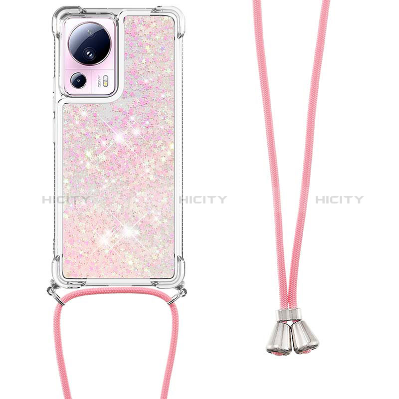 Funda Silicona Carcasa Goma Bling-Bling con Acollador Cordon Lanyard S03 para Xiaomi Mi 13 Lite 5G