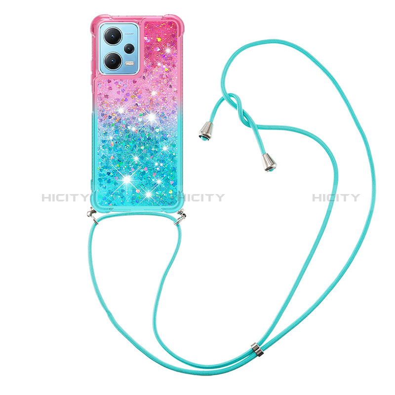 Funda Silicona Carcasa Goma Bling-Bling con Acollador Cordon Lanyard YB1 para Xiaomi Poco X5 5G