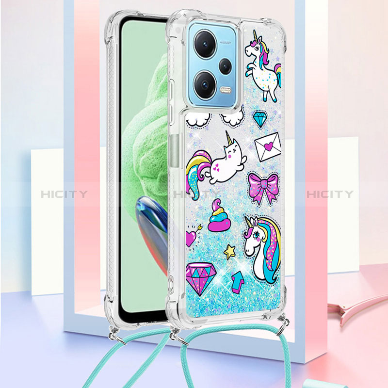 Funda Silicona Carcasa Goma Bling-Bling con Acollador Cordon Lanyard YB2 para Xiaomi Poco X5 5G