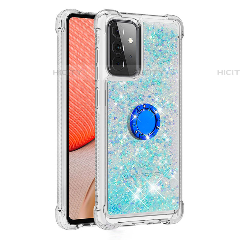 Funda Silicona Carcasa Goma Bling-Bling con Anillo de dedo Soporte S01 para Samsung Galaxy A72 5G