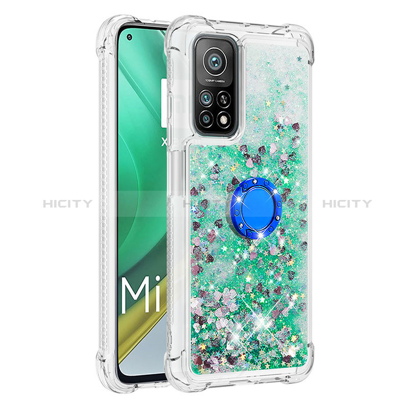 Funda Silicona Carcasa Goma Bling-Bling con Anillo de dedo Soporte S01 para Xiaomi Mi 10T 5G