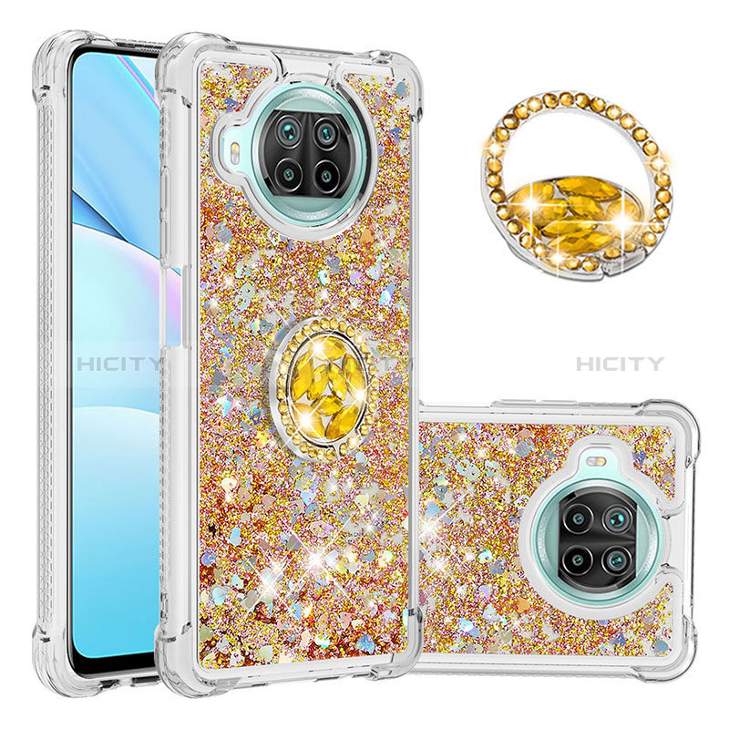 Funda Silicona Carcasa Goma Bling-Bling con Anillo de dedo Soporte S01 para Xiaomi Mi 10T Lite 5G