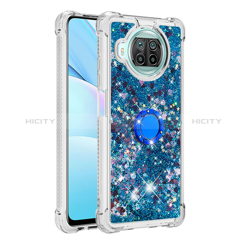 Funda Silicona Carcasa Goma Bling-Bling con Anillo de dedo Soporte S01 para Xiaomi Mi 10T Lite 5G