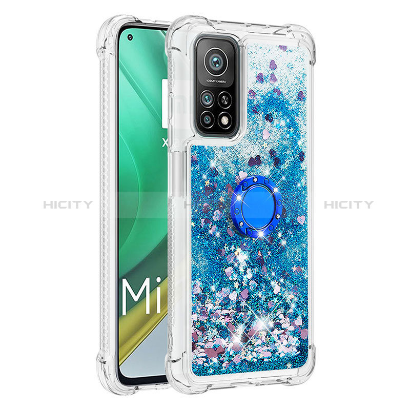 Funda Silicona Carcasa Goma Bling-Bling con Anillo de dedo Soporte S01 para Xiaomi Mi 10T Pro 5G