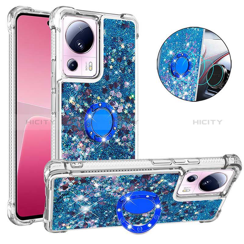 Funda Silicona Carcasa Goma Bling-Bling con Anillo de dedo Soporte S01 para Xiaomi Mi 13 Lite 5G