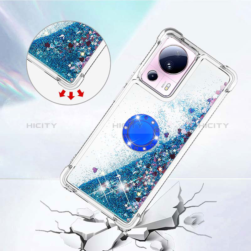 Funda Silicona Carcasa Goma Bling-Bling con Anillo de dedo Soporte S01 para Xiaomi Mi 13 Lite 5G