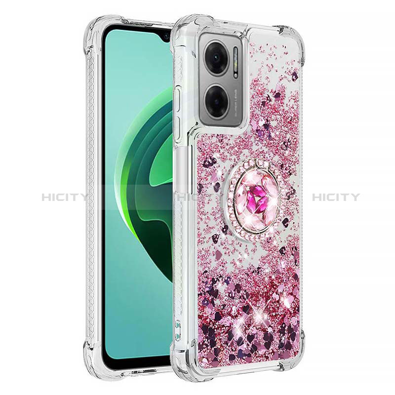 Funda Silicona Carcasa Goma Bling-Bling con Anillo de dedo Soporte S01 para Xiaomi Redmi 10 Prime Plus 5G