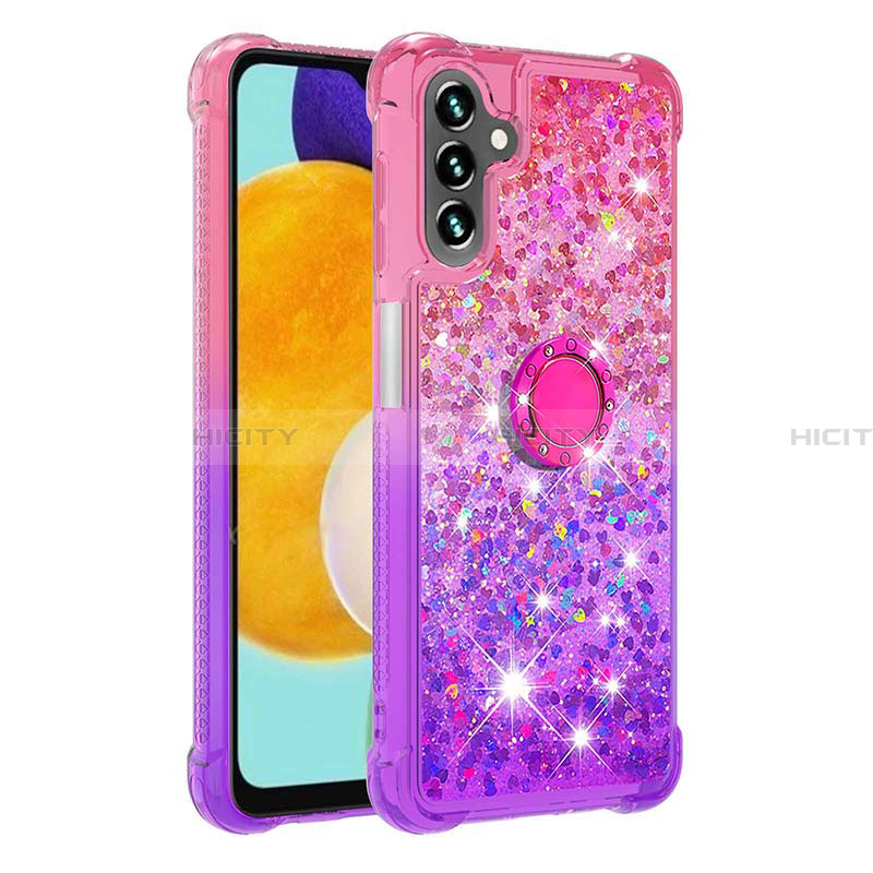 Funda Silicona Carcasa Goma Bling-Bling con Anillo de dedo Soporte S02 para Samsung Galaxy A13 5G