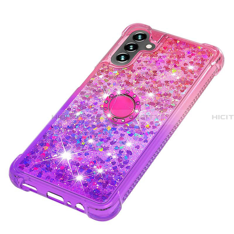 Funda Silicona Carcasa Goma Bling-Bling con Anillo de dedo Soporte S02 para Samsung Galaxy A13 5G