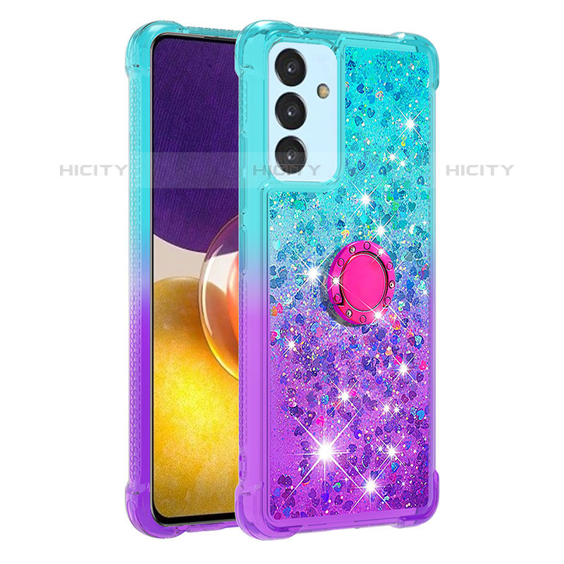 Funda Silicona Carcasa Goma Bling-Bling con Anillo de dedo Soporte S02 para Samsung Galaxy Quantum2 5G