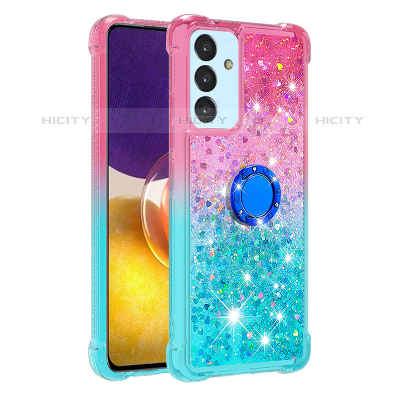 Funda Silicona Carcasa Goma Bling-Bling con Anillo de dedo Soporte S02 para Samsung Galaxy Quantum2 5G