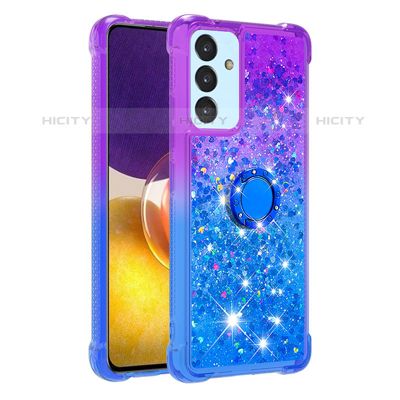 Funda Silicona Carcasa Goma Bling-Bling con Anillo de dedo Soporte S02 para Samsung Galaxy Quantum2 5G