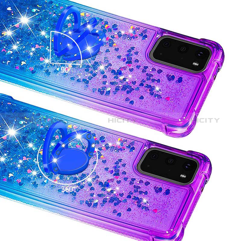 Funda Silicona Carcasa Goma Bling-Bling con Anillo de dedo Soporte S02 para Samsung Galaxy S20 5G