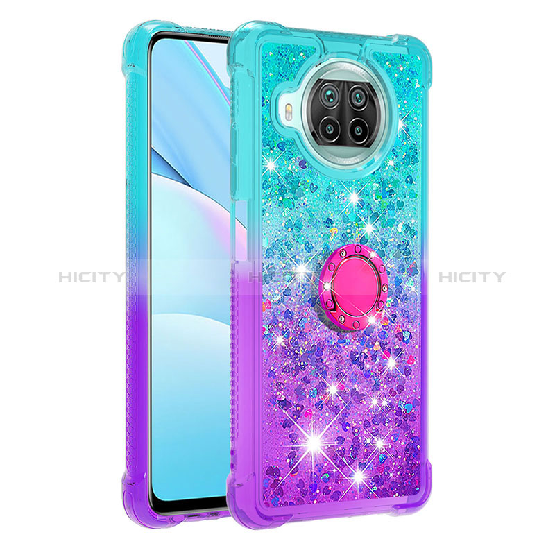 Funda Silicona Carcasa Goma Bling-Bling con Anillo de dedo Soporte S02 para Xiaomi Mi 10T Lite 5G