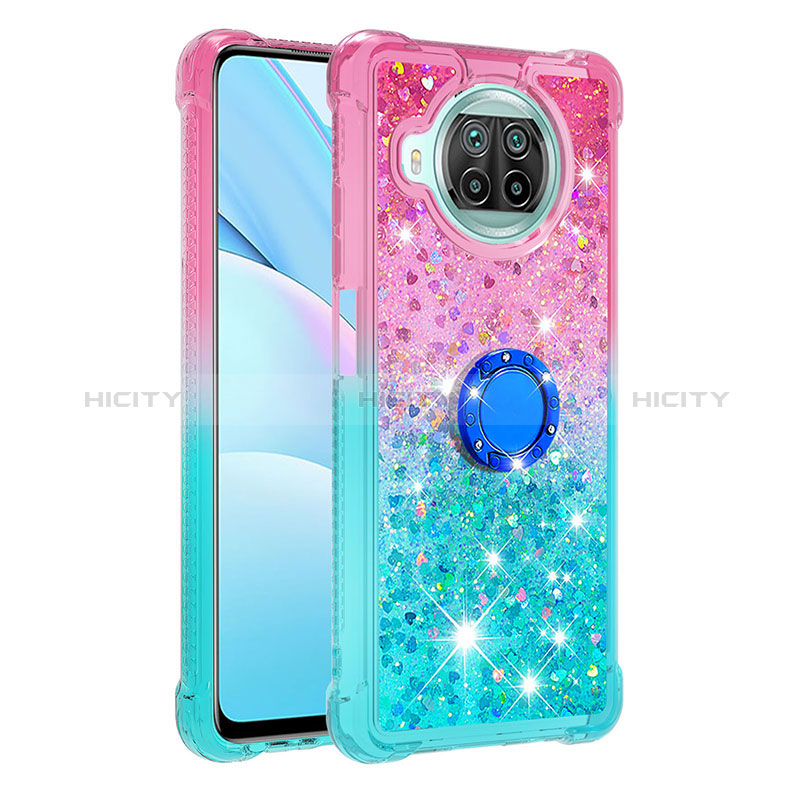 Funda Silicona Carcasa Goma Bling-Bling con Anillo de dedo Soporte S02 para Xiaomi Mi 10T Lite 5G