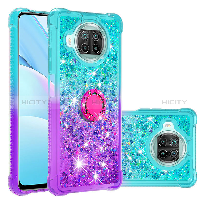 Funda Silicona Carcasa Goma Bling-Bling con Anillo de dedo Soporte S02 para Xiaomi Mi 10T Lite 5G