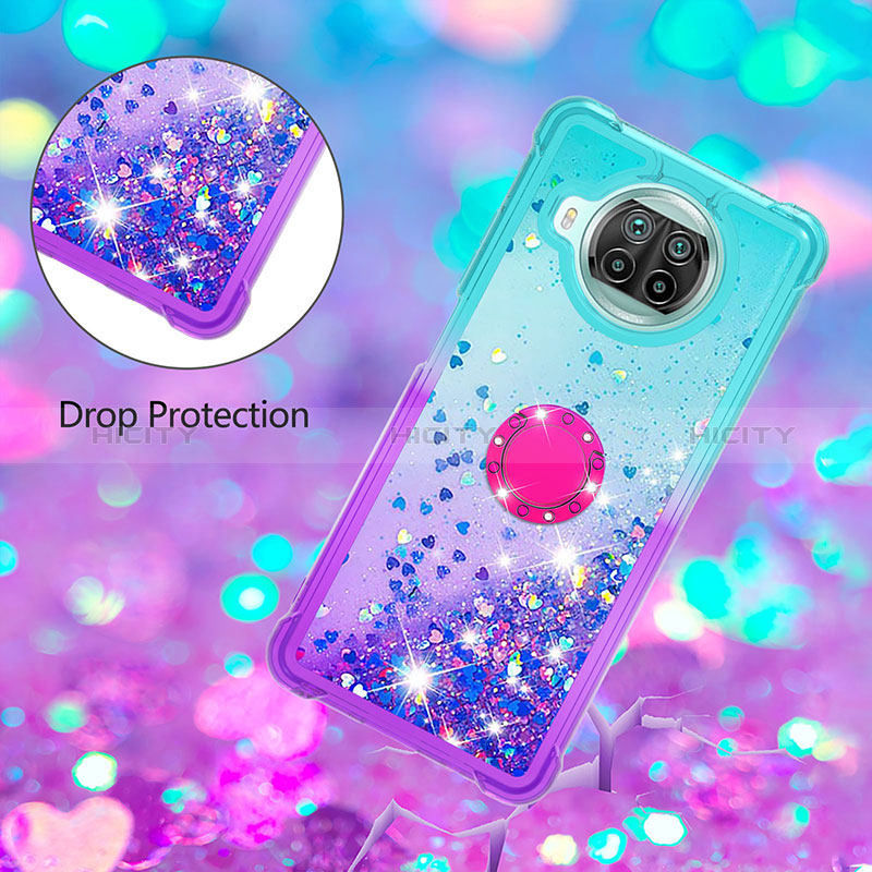 Funda Silicona Carcasa Goma Bling-Bling con Anillo de dedo Soporte S02 para Xiaomi Mi 10T Lite 5G