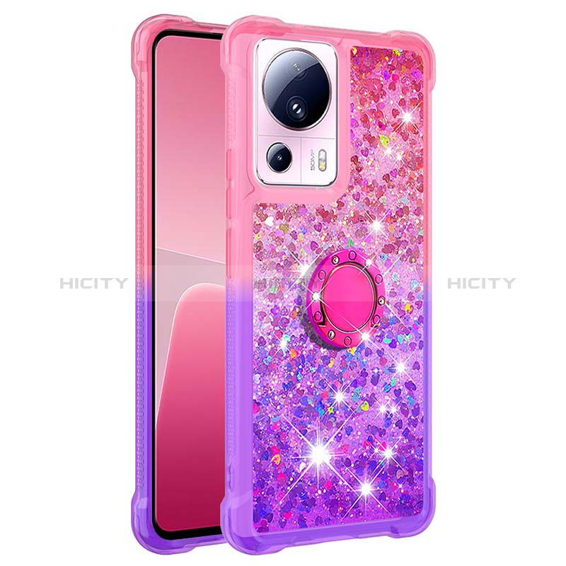 Funda Silicona Carcasa Goma Bling-Bling con Anillo de dedo Soporte S02 para Xiaomi Mi 13 Lite 5G