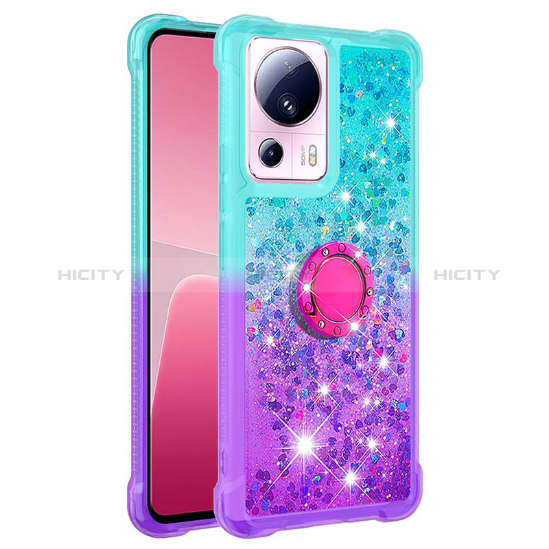 Funda Silicona Carcasa Goma Bling-Bling con Anillo de dedo Soporte S02 para Xiaomi Mi 13 Lite 5G