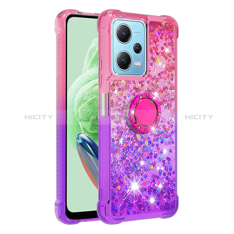 Funda Silicona Carcasa Goma Bling-Bling con Anillo de dedo Soporte YB2 para Xiaomi Poco X5 5G