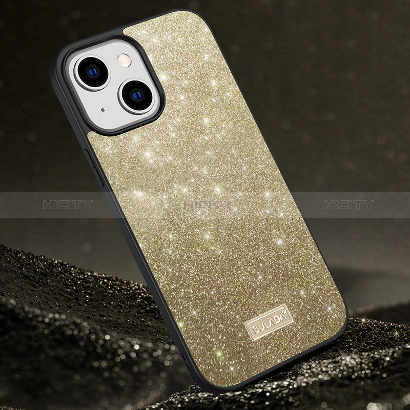 Funda Silicona Carcasa Goma Bling-Bling LD1 para Apple iPhone 15 Oro