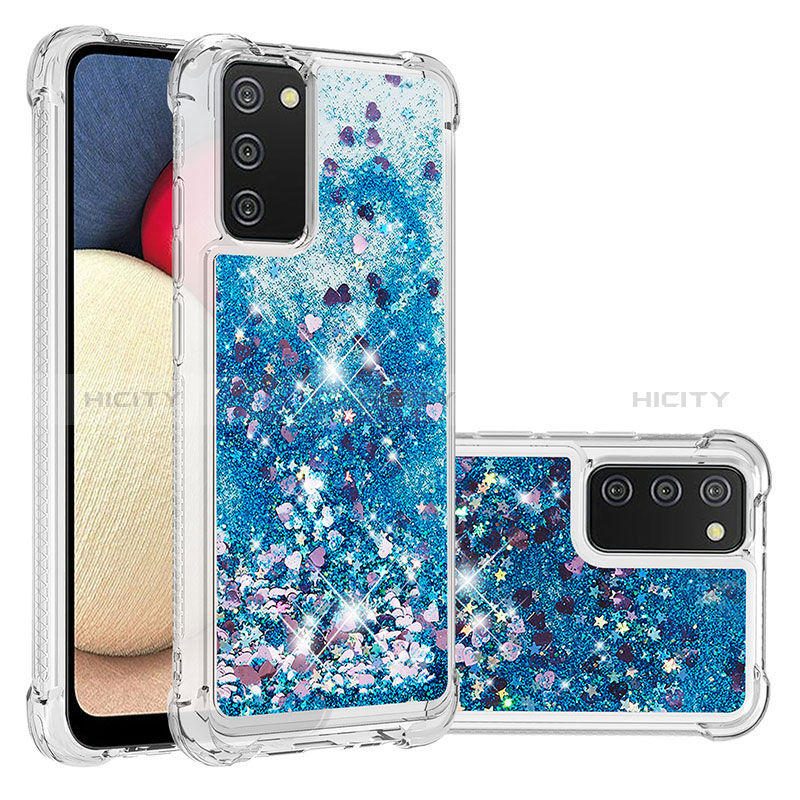 Funda Silicona Carcasa Goma Bling-Bling S01 para Samsung Galaxy A02s Azul