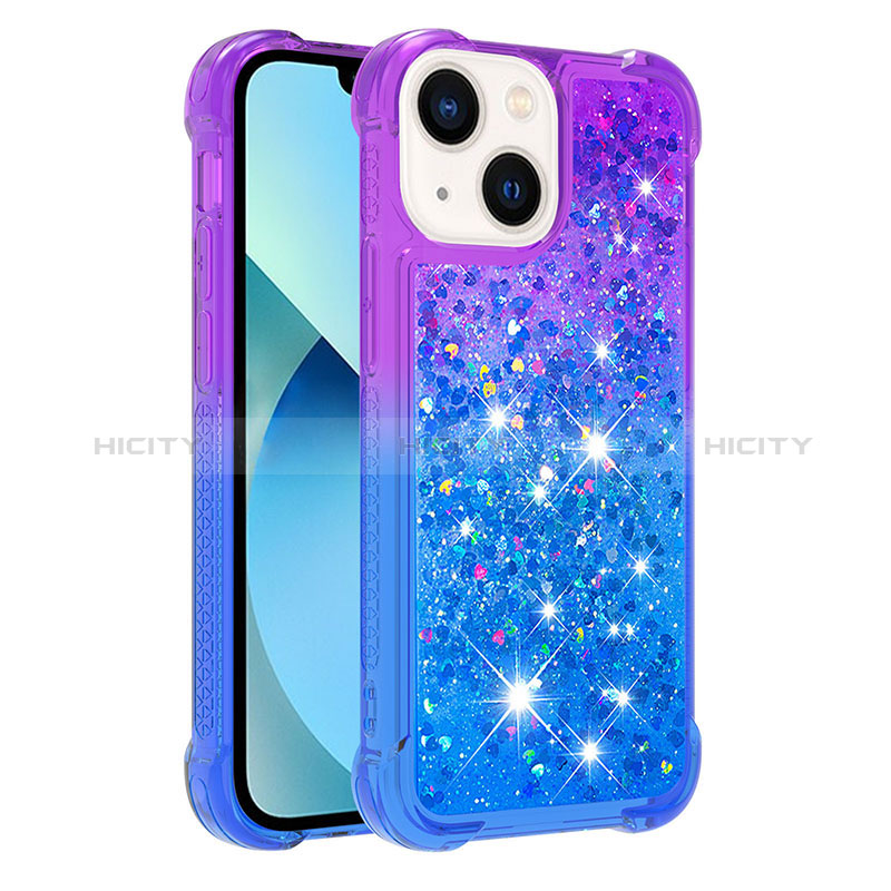 Funda Silicona Carcasa Goma Bling-Bling S02 para Apple iPhone 14 Plus Morado