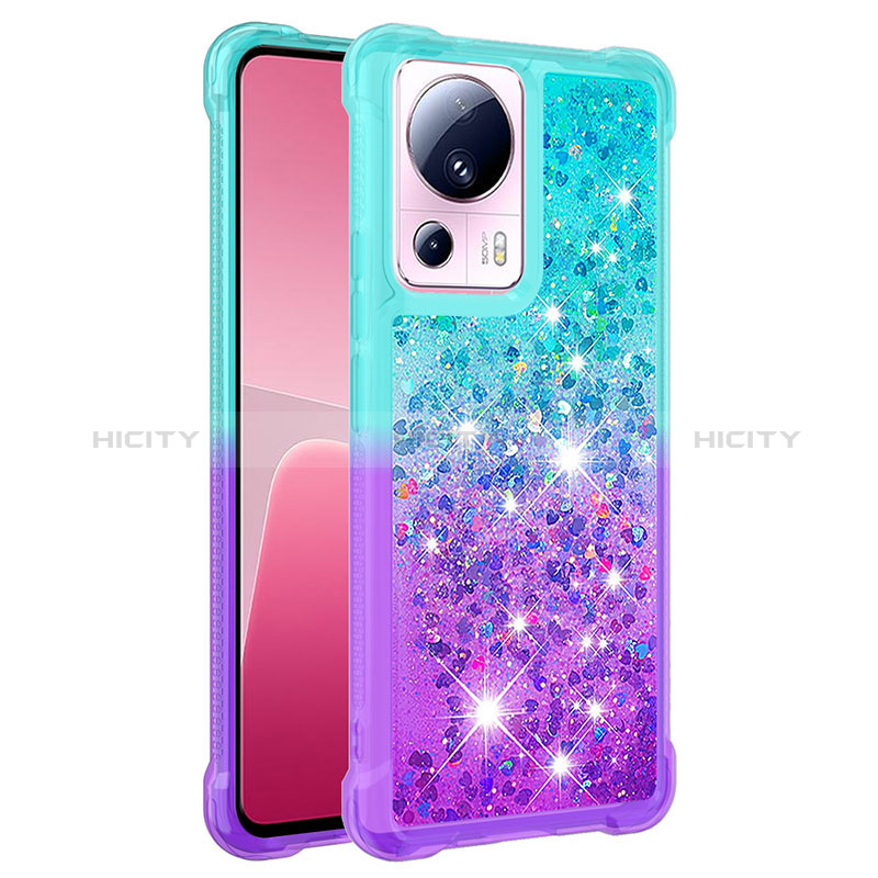 Funda Silicona Carcasa Goma Bling-Bling S02 para Xiaomi Mi 13 Lite 5G Azul Cielo