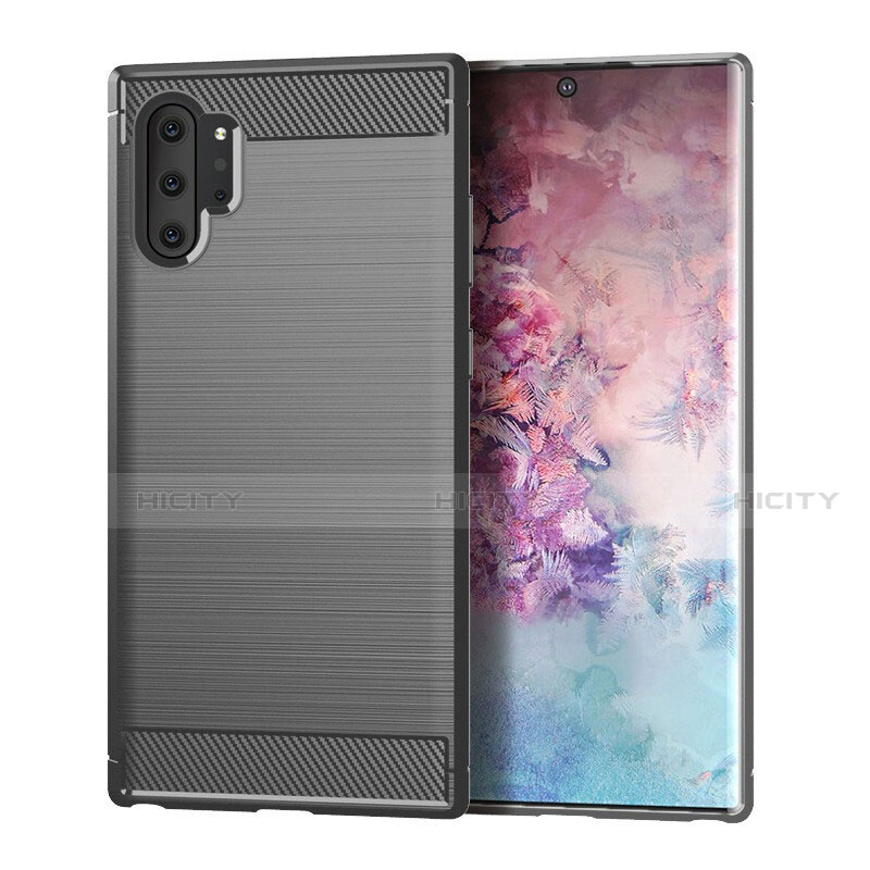 Funda Silicona Carcasa Goma Line C01 para Samsung Galaxy Note 10 Plus 5G Gris