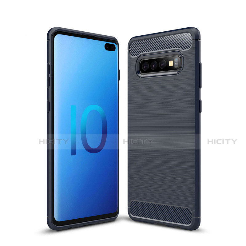 Funda Silicona Carcasa Goma Line C03 para Samsung Galaxy S10 Plus Azul